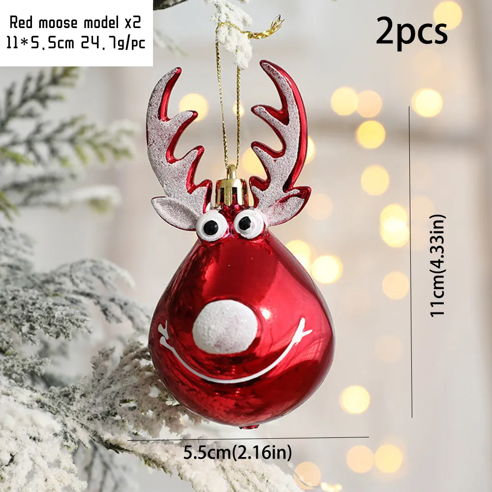Set of 2 PVC Reindeer Hanging Decorations for Christmas Tree with Beautiful Nordic Style Design  big image 1