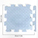 Foam Leaf Pattern Floor Mats - Non-slip and Waterproof, Multiple Colors for Bedroom and Home Light Blue
