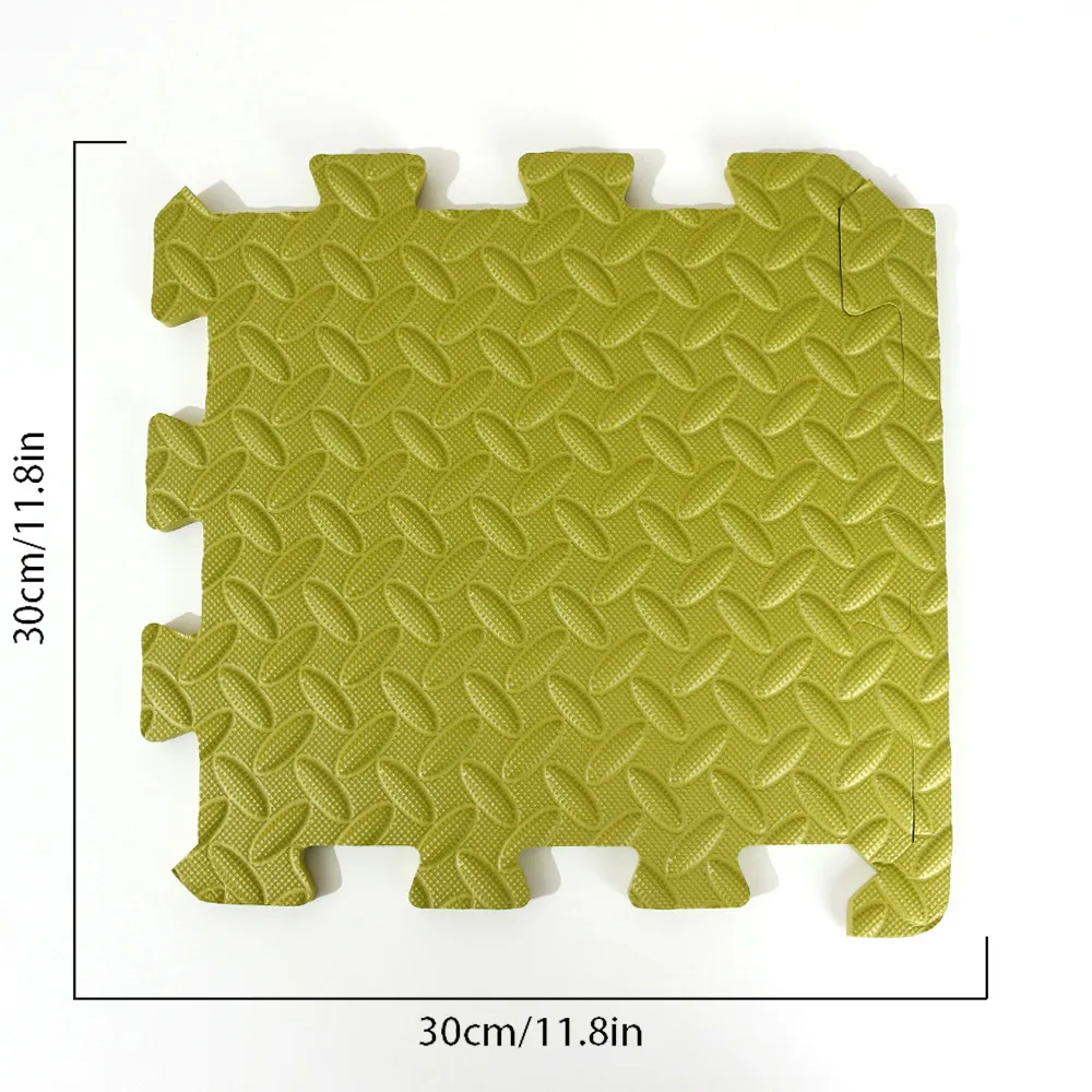 Foam Leaf Pattern Floor Mats - Non-slip and Waterproof, Multiple Colors for Bedroom and Home Army green big image 1