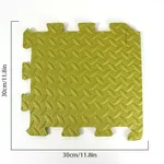 Foam Leaf Pattern Floor Mats - Non-slip and Waterproof, Multiple Colors for Bedroom and Home Army green