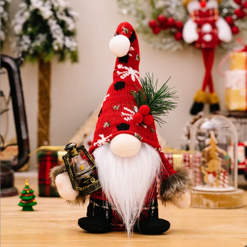 Christmas Knitted Doll Ornament Decoration Red