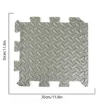 Foam Leaf Pattern Floor Mats - Non-slip and Waterproof, Multiple Colors for Bedroom and Home Grey