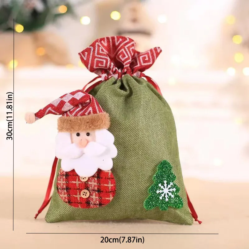 Bolsas de regalo decorativas de Navidad Verde big image 1