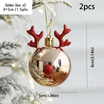 Set of 2 PVC Reindeer Hanging Decorations for Christmas Tree with Beautiful Nordic Style Design Color-B