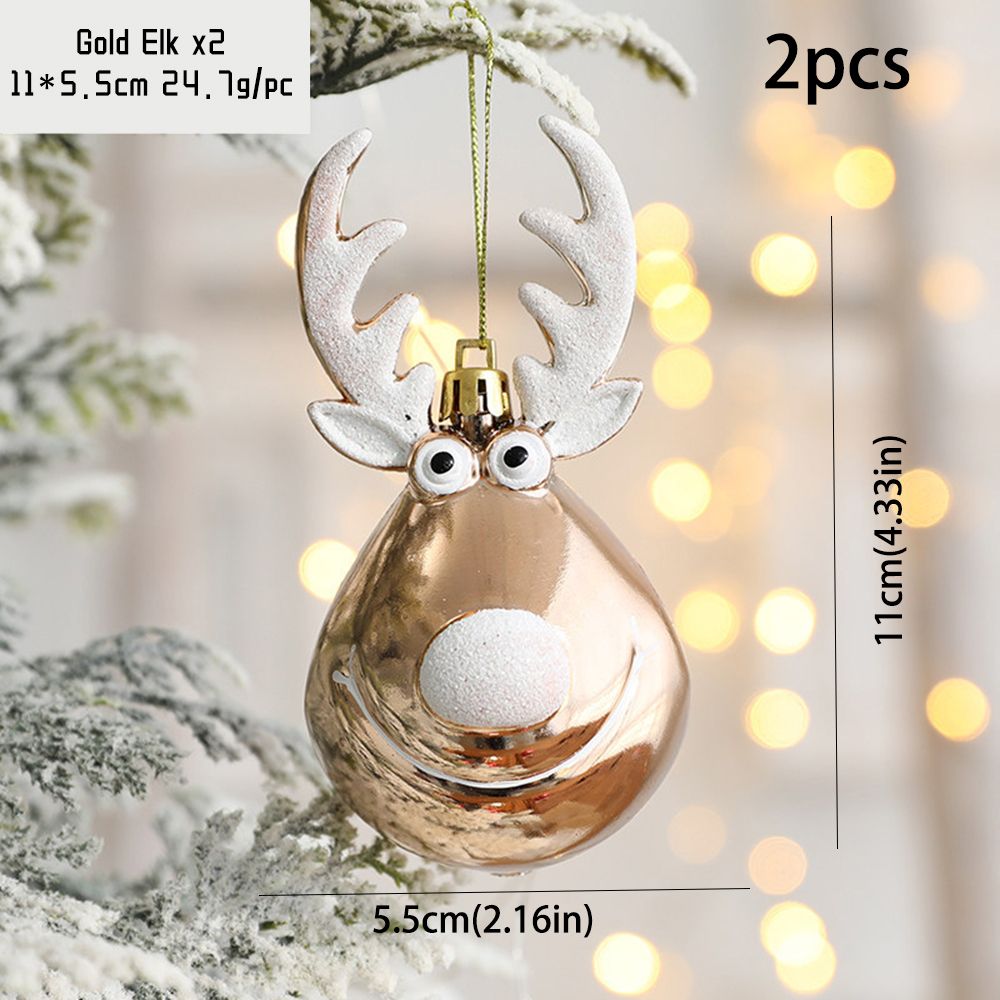 Set Of 2 PVC Reindeer Hanging Decorations For Christmas Tree With Beautiful Nordic Style Design
