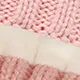 Baby/toddler winter warm and cold-proof three-piece set, knitted woolen hat, neck scarf and gloves Pink