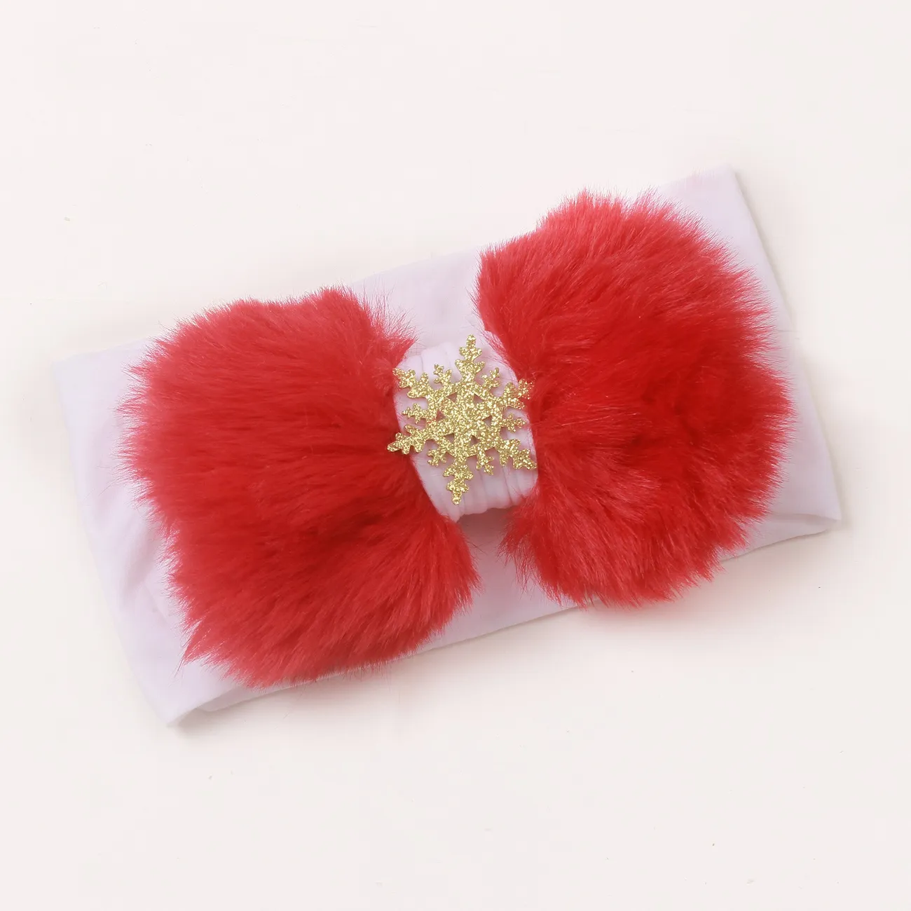 Baby's Christmas Plush Bow Headband White big image 1
