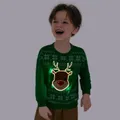 Go-Glow Christmas Illuminating Sweatshirt with Light Up Elk Including Controller (Built-In Battery) Green image 5