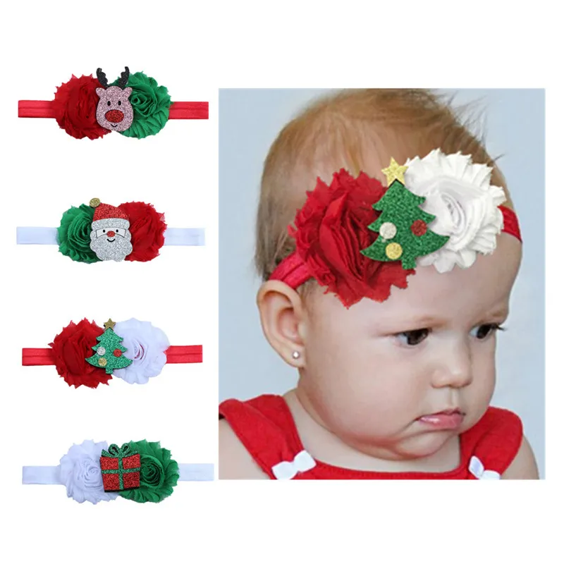 Diadema de decoración de flores navideñas para bebés/niños pequeños Color-A big image 1