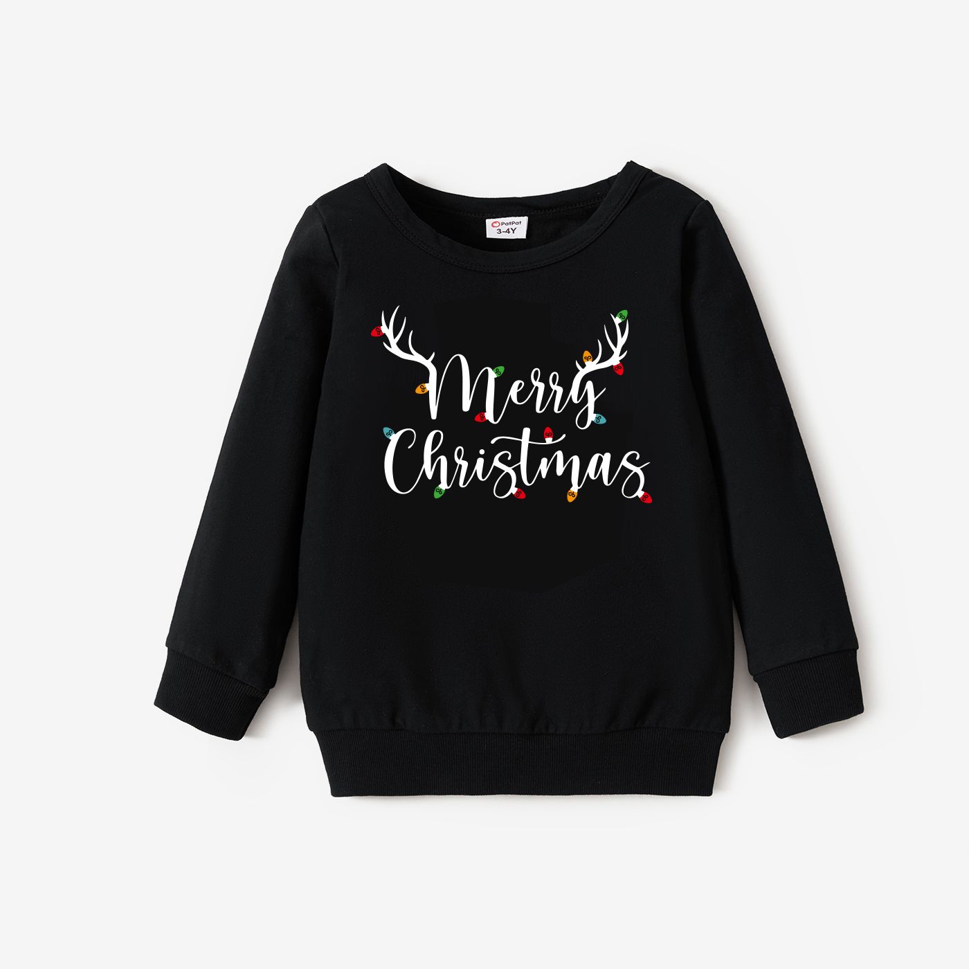 

Christmas Family Matching Letters Print Cotton Long Sleeves Tops