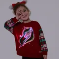 Go-Glow Christmas Illuminating Sweatshirt with Light Up Unicorn Including Controller (Built-In Battery) Red image 5