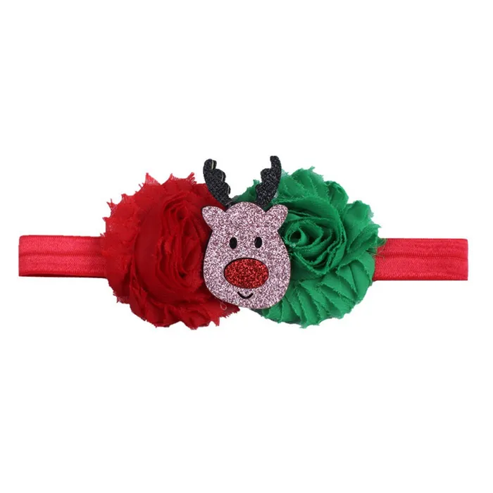 Diadema de decoración de flores navideñas para bebés/niños pequeños