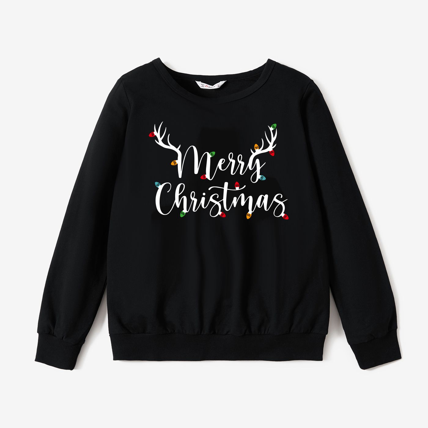 

Christmas Family Matching Letters Print Cotton Long Sleeves Tops