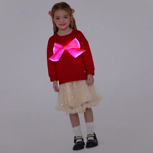 Go-Glow Illuminating Sweatshirt with Light Up Removable Bow Including Controller (Built-In Battery) Red big image 4