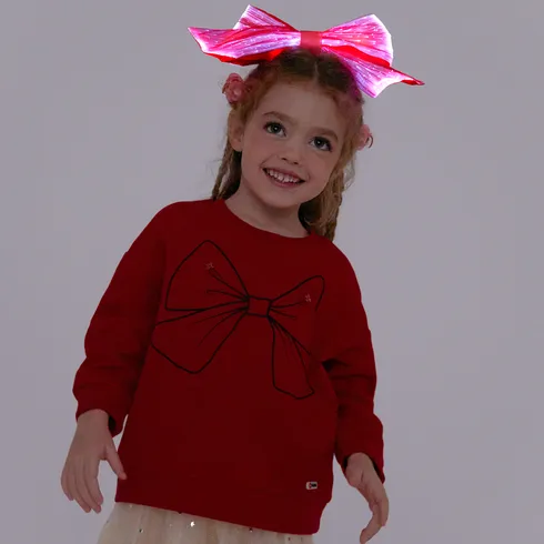 Go-Glow Illuminating Sweatshirt with Light Up Removable Bow Including Controller (Built-In Battery) Red big image 5
