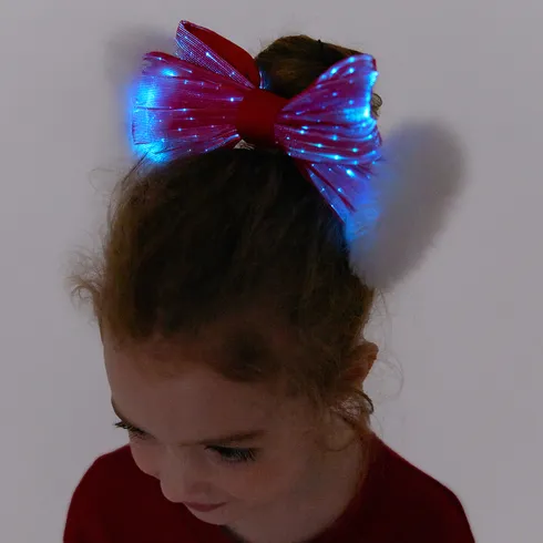 Go-Glow Christmas Light Up Big Hair Bows Hairband Including Controller (Built-In Battery) Red big image 6