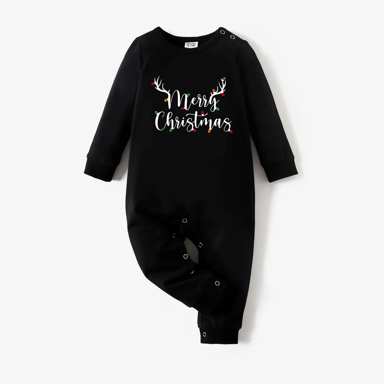 Christmas Family Matching Letters Print Cotton Long Sleeves Tops big image 1
