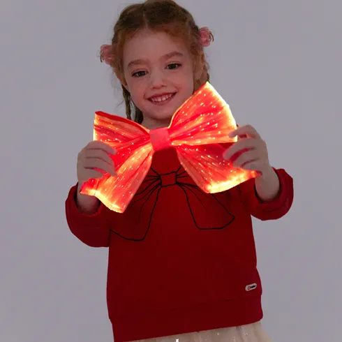 Go-Glow Illuminating Sweatshirt with Light Up Removable Bow Including Controller (Built-In Battery) Red big image 6