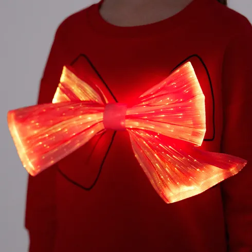 Go-Glow Illuminating Sweatshirt with Light Up Removable Bow Including Controller (Built-In Battery) Red big image 8