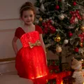 Go-Glow Christmas Illuminating Dress with Light Up Skirt Including Controller (Built-In Battery) Red image 4