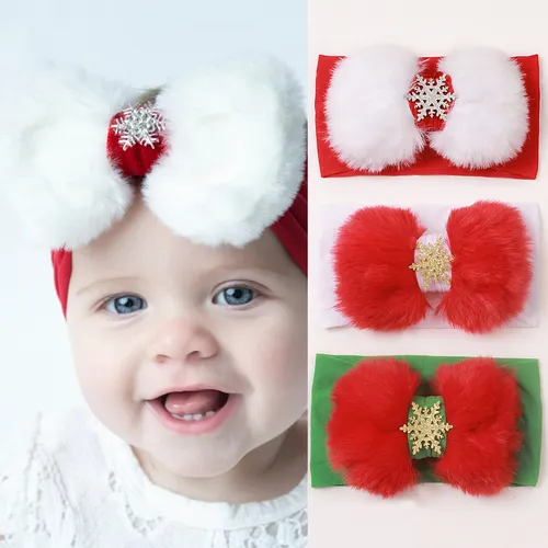 Baby's Christmas Plush Bow Headband