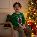 Go-Glow Christmas Illuminating Sweatshirt with Light Up Elk Including Controller (Built-In Battery) Green image 4