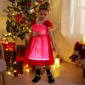 Go-Glow Christmas Illuminating Dress with Light Up Skirt Including Controller (Built-In Battery) Red image 3
