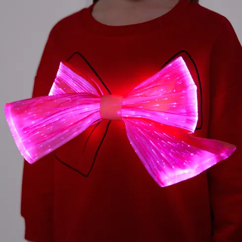 Go-Glow Illuminating Sweatshirt with Light Up Removable Bow Including Controller (Built-In Battery) Red big image 9