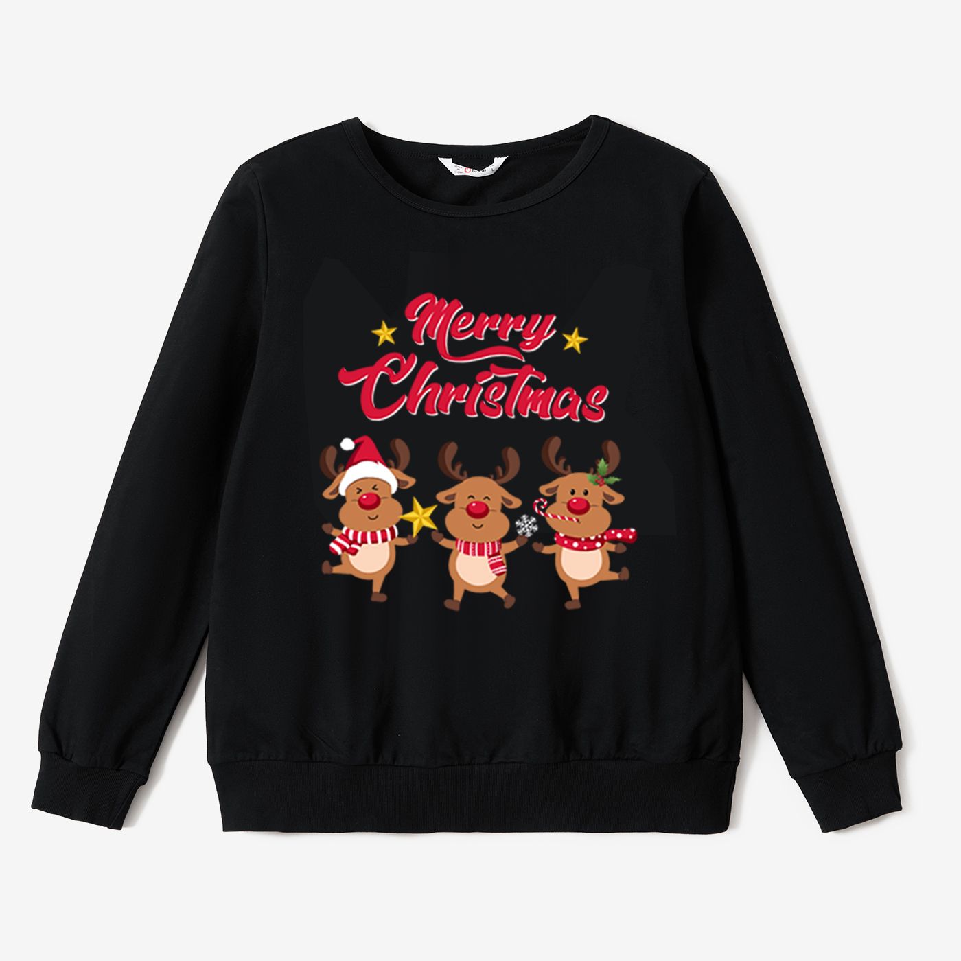 

Christmas Family Matching Cotton Dancing Reindeer Print Long Sleeve Tops
