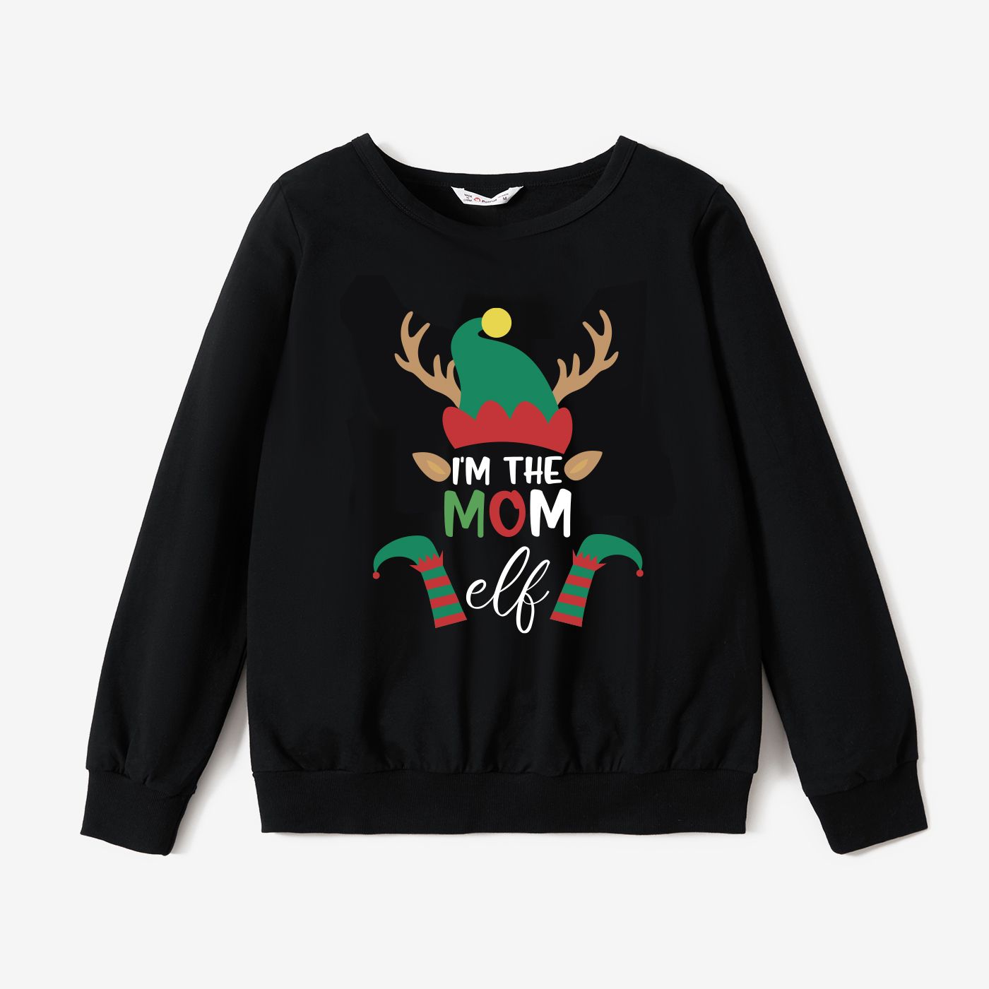 

Christmas Family Matching Reindeer&Letters Print Cotton Long Sleeve Tops