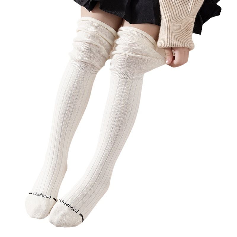 Toddler/kids Long Combed Cotton Over-the-knee Stacked Piles Of Socks