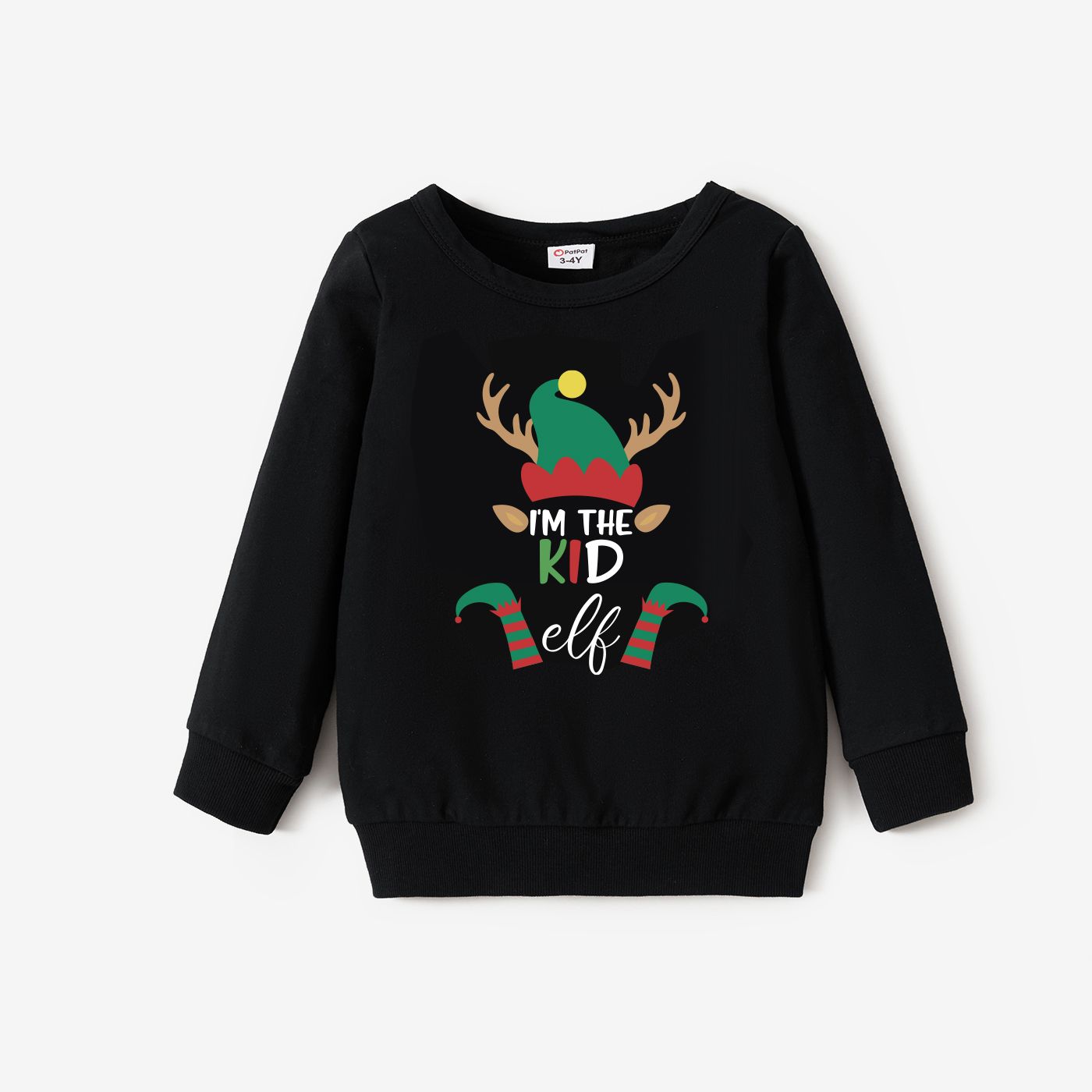

Christmas Family Matching Reindeer&Letters Print Cotton Long Sleeve Tops