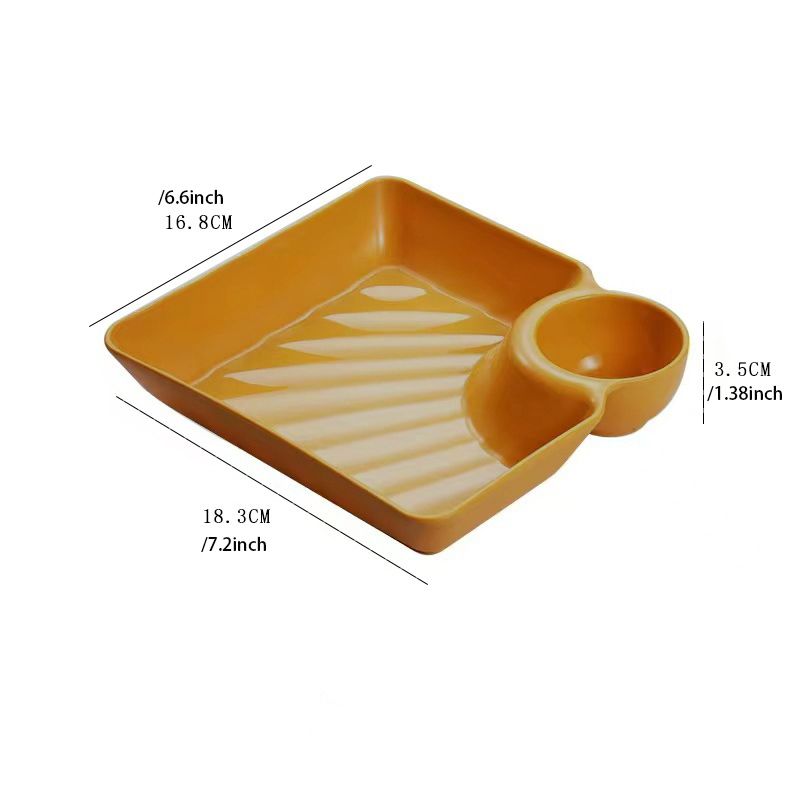 Condiment Dish & French Fries Tray With Food Separation