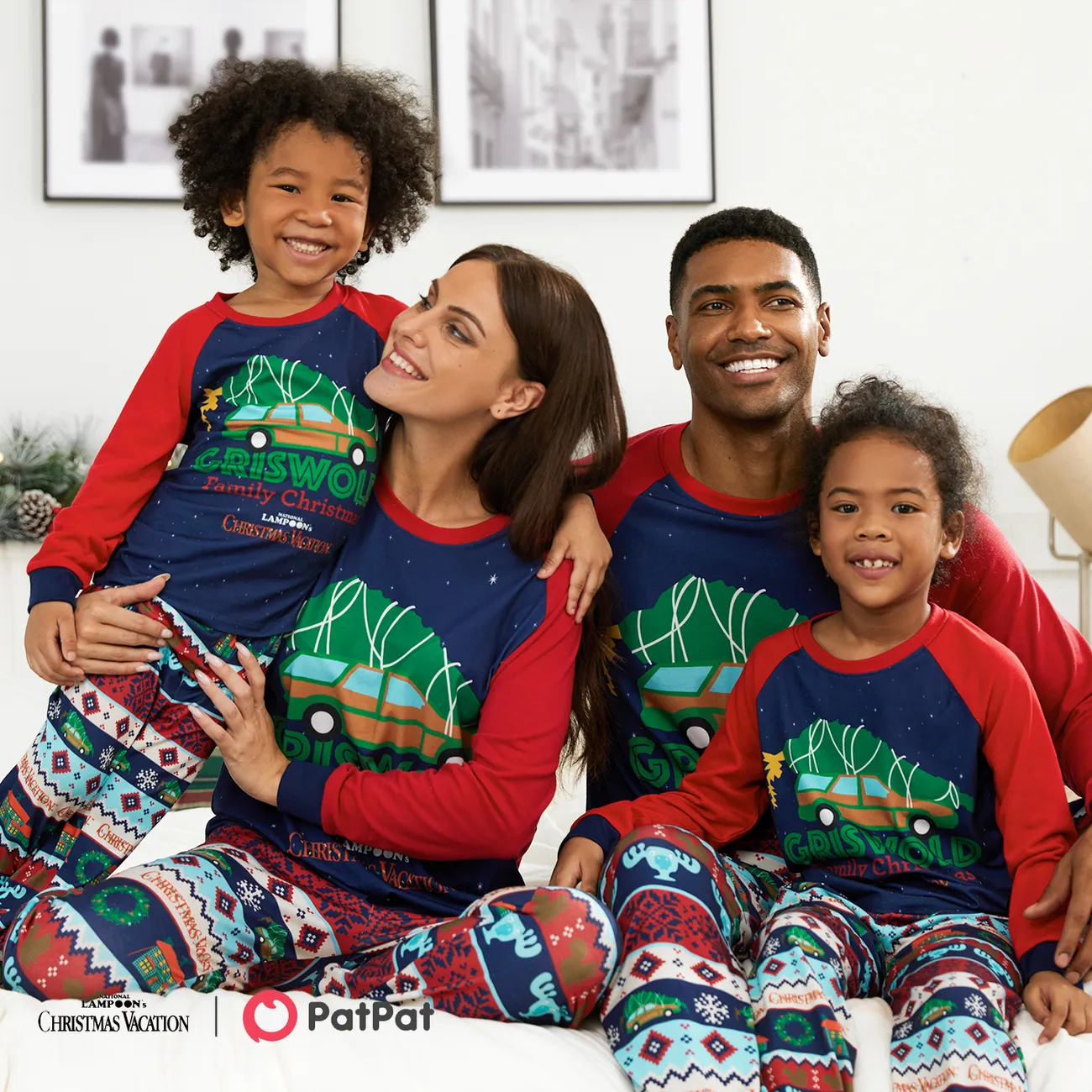 Christmas Vacation Noël Look Familial Manches longues Tenues de famille assorties Pyjamas (Flame Resistant) Multicolore big image 1