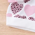 Kid Girl Allover Leopard Heart Print Long-sleeve Sweatshirt Pink image 6