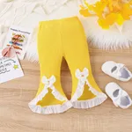 Baby Girl Agaric Edge Solid color Leggings
 Ginger