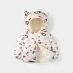Bebê / Criança Menina Infantil 3D Ear Design Capuzado Casaco de Inverno  Branco Cremoso