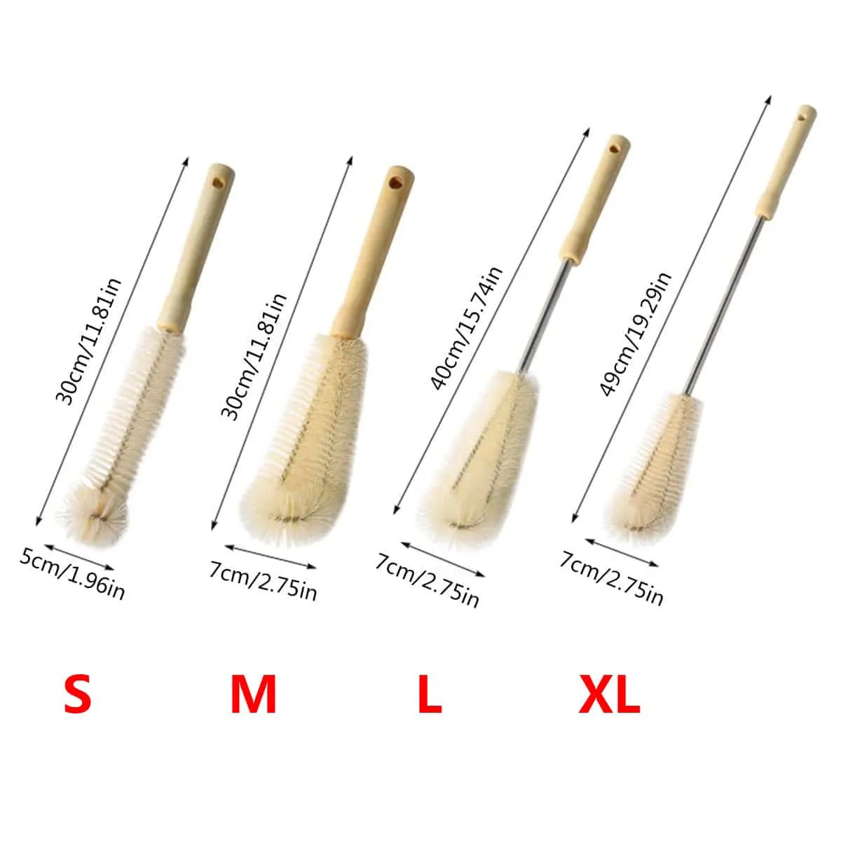 Long-handled wooden brush for cleaning insulated cups and blenders  big image 1
