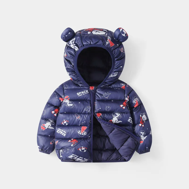 Baby/Kid Boy/Girl Childlike Hooded Winter Coat  Dark Blue big image 1