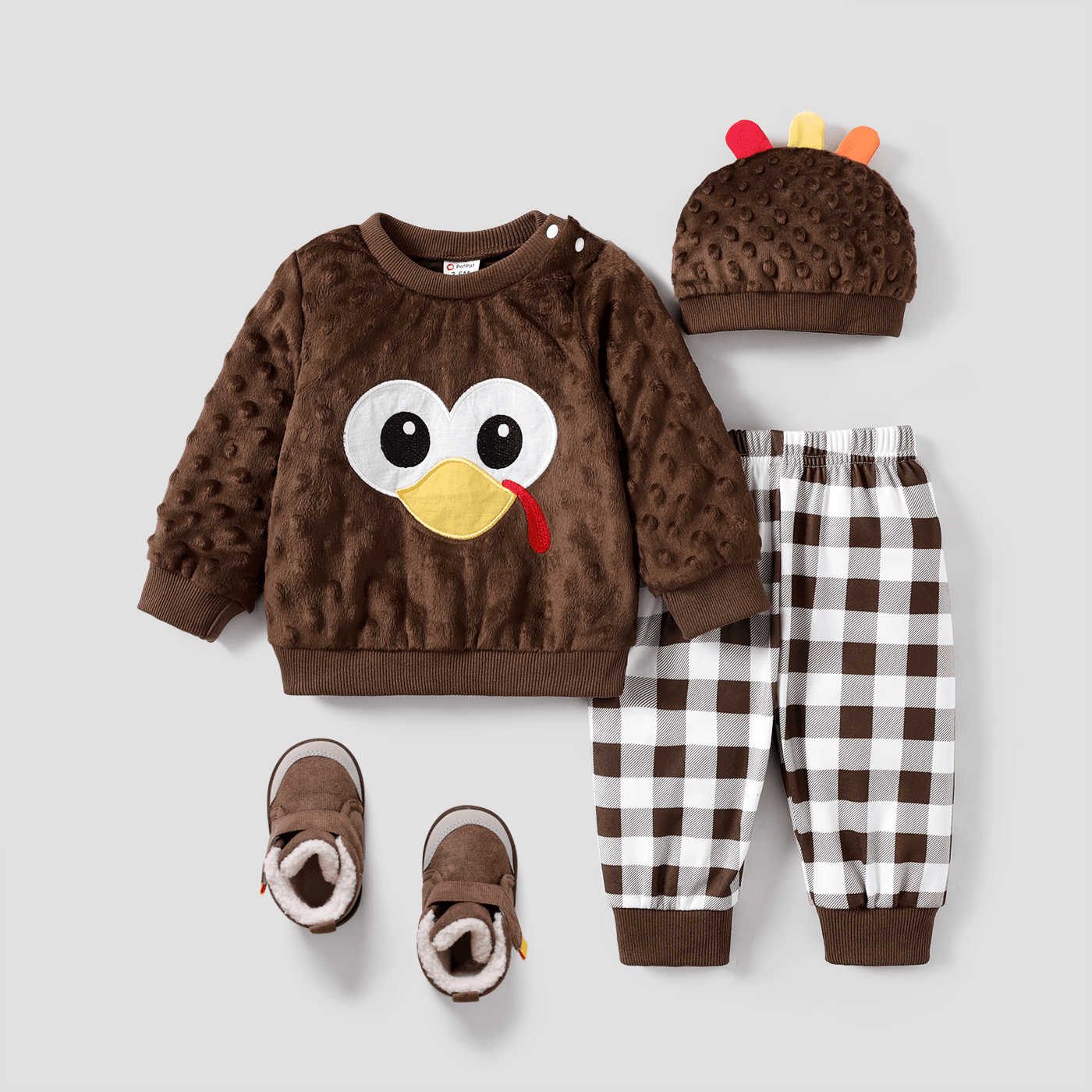 

3pcs Baby Girl/Boy Thanksgiving Childlike Style Set