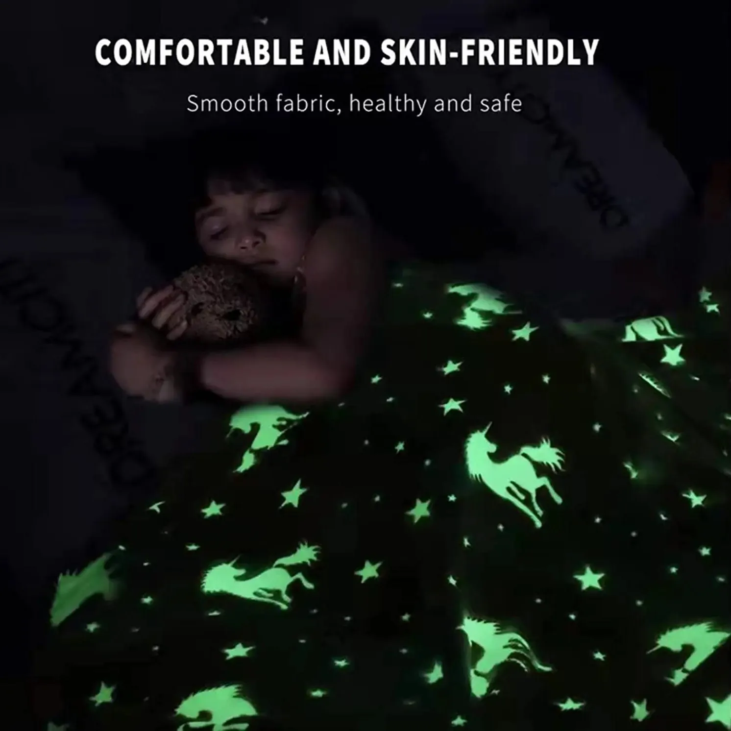 Flannel Night Light Glow Blanket for Kids Pink image 3
