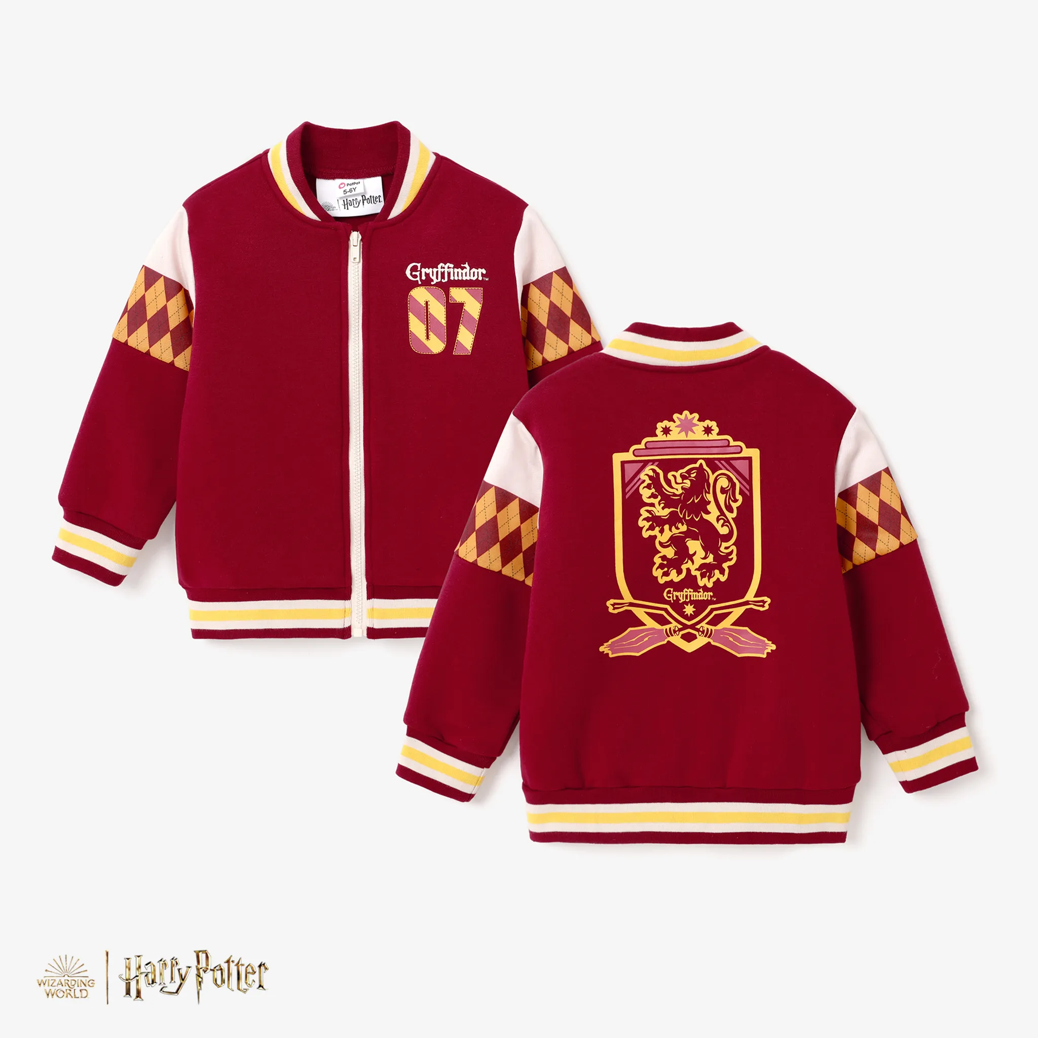 Harry Potter Kid Boy/Girl Colorblock Big Graphic Baseball Collar Jacket