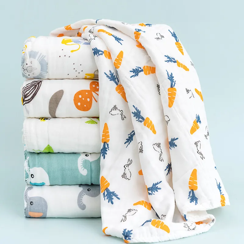 Soft and Breathable 6-Layer Muslin Baby Bath Towel in 100% Cotton