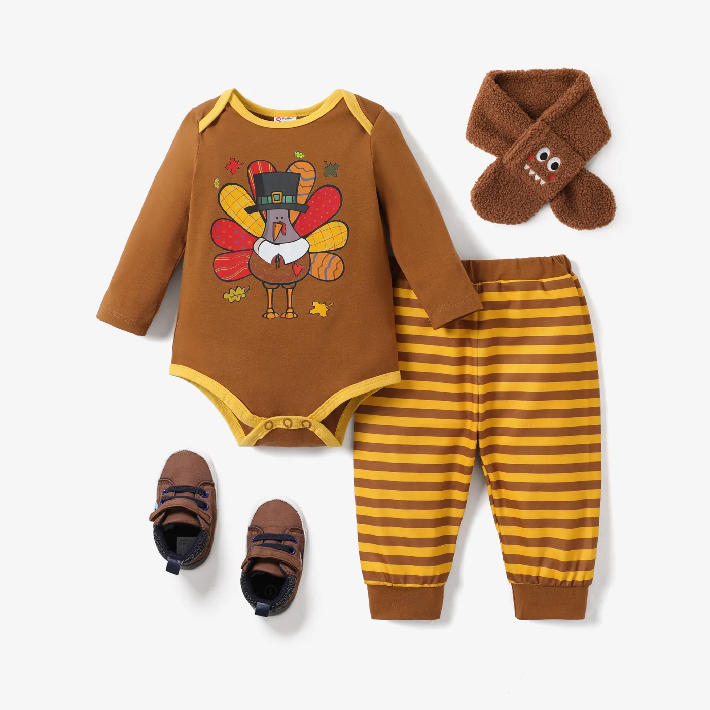 2pcs Baby Boy Thanksgiving Childlike Style Set 