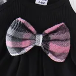 3pcs Baby Girl Sweet Pink Plaid Wool Blend Mesh Dress Set with Headband  image 4