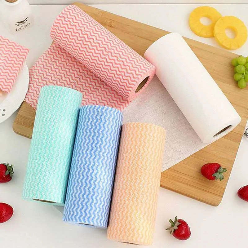50-pack Wave-patterned Non-woven Disposable Dishwashing and Pot-wiping Cloth