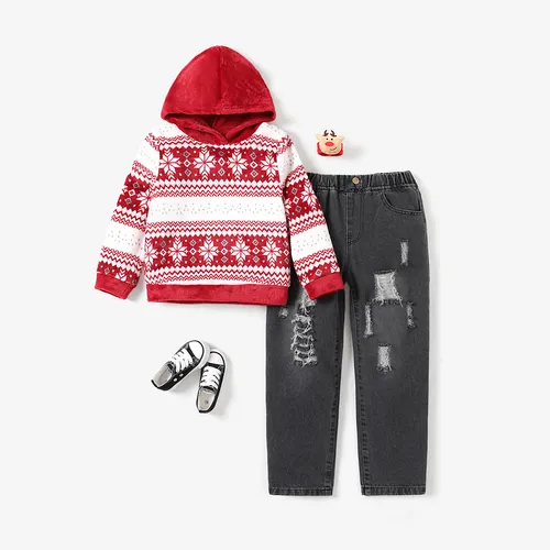 Kid Girl/Boy Christmas Casual Style Hooded Sweatshirt
