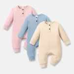 Baby Boy/Girl 95% Cotton Ribbed Long-sleeve Button Up Jumpsuit  image 6