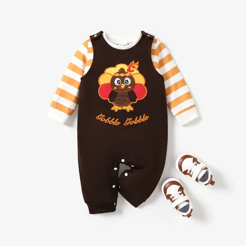 2pcs Baby Girl/Boy Thanksgiving Childlike Pattern Set