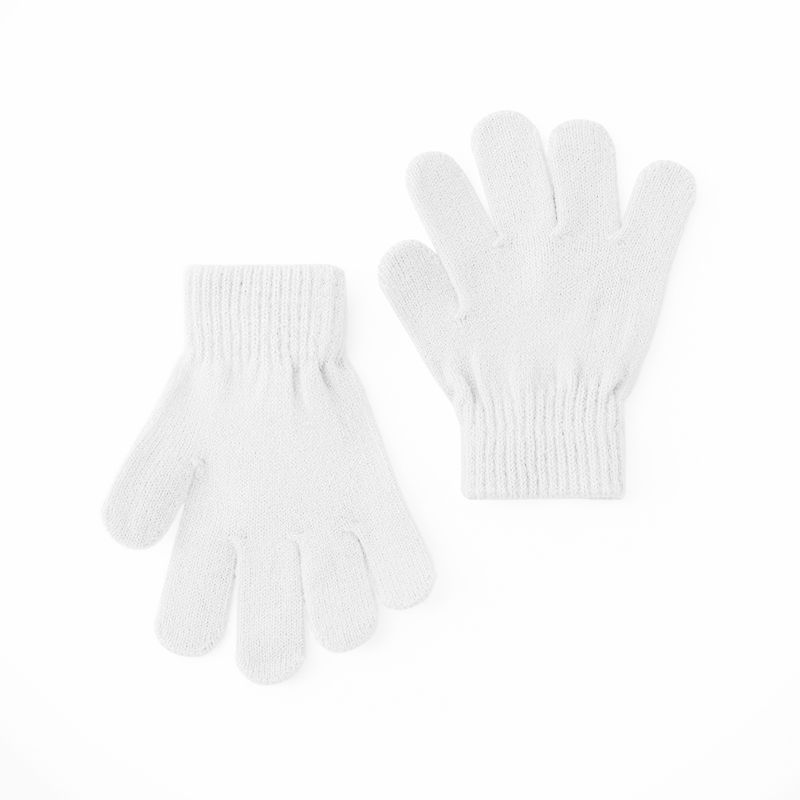 Tout-petit / Enfants Occasionnel Gants Chauds Tricotés De Couleur Unie à Cinq Doigts Pour Garçons Et Filles